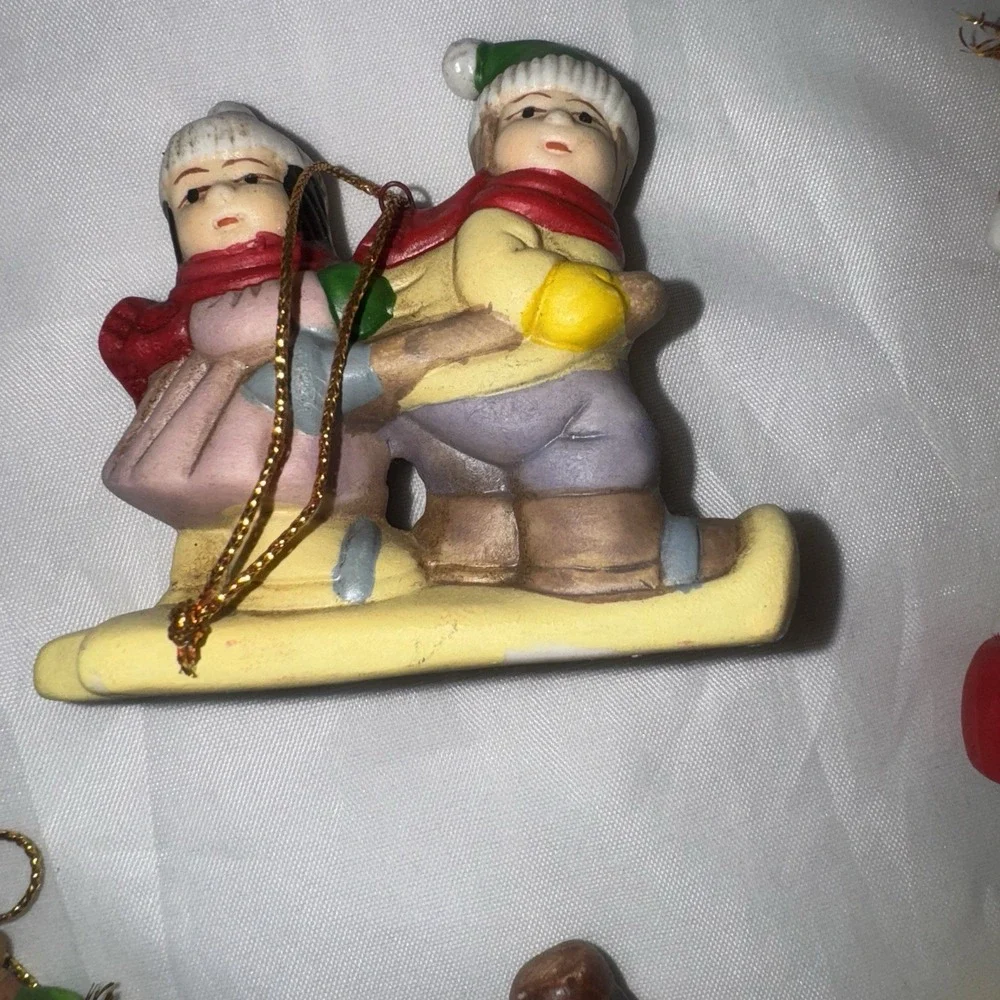 12 Various Vintage Ceramic Christmas‎ Ornaments